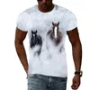 Hommes t-shirts été hommes décontracté impression 3D t-shirt mode graphique Animal cheval pour Hip Hop Harajuku personnalité col rond manches courtes