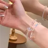 Bracelet perlé brin mignon Simple tout match doux verre papillon cristal fleur acrylique pour femmes filles bijoux cadeaux