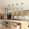 Pendant Lamps Modern U Shape Gold Lights Wrought Iron Energy Saving Tube Led Luminaire Suspension Lamp For Bar Living Room Bedroom