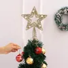 Décorations de Noël Tree Topper Star Snowflake Design Glittered Tree-Top pour les vacances Orname E9H8Christmas