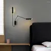Wall Lamps Industrial Vintage With Switch Long Arm Plug In Lamp Reading Bedroom Bedside Retro Led E27 Black Farmhouse Light