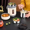 Lunchlådor USB Electric Heat Box Rostfritt stål 162L Isolerad termisk burk Matvärmbehållare för hemmakontoret Bento Box 230222