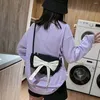 Evening Bags Trend Women's Canvas Crossbody Fashion Shoulder Female Sweet Bow Handbags Casual Cute Ladies Daily Mini Purse