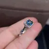 Cluster Rings KJJEAXCMY Fine Jewelry S925 Sterling Silver Inlaid Natural Blue Topaz Girl Elegant Ring Support Test Chinese Style