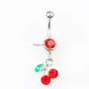 Navel Bell -knop Ringen D0050 Bowknot Belly Ring Mix kleuren Drop levering sieraden body dhgarden dhfvy