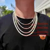 Chains Width 3/4/5/6mm Hip Hop 1 Row CZ Stone Bling Iced Out Tennis Chokers Necklaces For Women Men Link Chain Rapper Jewelry