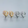 Hoop Earrings TULX Sweet Romantic Flower Ear Buckle For Women Korean Style Cubic Zircon Dainty Small Circle Girls Jewelry