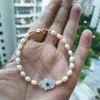 Link Chain 1pc Promotions Natural Oval pearl mother of pearl Heart/Round/Hamsa/Cross Bracelet for Women Gold Bracelets Luxury Jewelry G230222