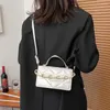 Bolsas de noite Mulheres textura de flauta de flags portátil Quare Chain Olid Color Ingle Houlder Lady Lady Side Pure Pure Bag Pure