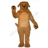 Brown Long Fur Dog Mascot Costume Halloween Christmas Fancy Party Robe Cartoon Characon Tesitifit Suit Carnival Unisexe Adults tenue