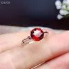 Cluster Rings Xin Yipeng S925 Sterling Silver Plated White Gold Inlaid Real Natural Garnet Ring Fine Engagement Jewelry For Women 8 8mm