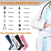 5PC Chaussettes Bonneterie 3 Paires Brothock Chaussettes de Compression pour Femmes Hommes 2030 mmHg Confortable Athlétique Nylon Médical Bas d'allaitement Sport Course Z0221