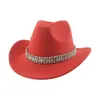 Chapéu de cowboy cowboy chapéus de cowgirl ocidental para mulheres fedoras feltado banda cinturão casuall panamá camelo chaques chapéus sombrero hombre