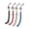 Navel Bell -knop Ringen D0021 4 kleuren Crystal Belly Body Piercing sieraden Dange accessoires mode charme 20 pc's/lot drop dhgarden dhhpm