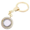 Keychains 10st/Lot Round Memory Living Glass Floating Medaillon Pendant Key Ring for Men Locket Chain Women Gift SMyckes Makan