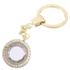 Sleutelchains 10 stks/perceel ronde geheugen Living Glass Floating Medaillon Hanger Key Ring voor mannen Locket Chain Women Gift Sieraden maken