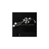 Navel Bell -knappringar D0564 2 Färger Bowknot med Pearl Style Belly Piercing Body Jewel Mix Drop Delivery Dhgarden Dhjts