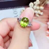 Anelli a grappolo Anello con peridoto naturale e reale Argento sterling 925 Gioielleria raffinata all'ingrosso Pietra preziosa 8 10mm