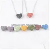 Pendant Necklaces 9 Color/Lots Lava Rock Triangle Star Heart Fish Drop Shape Beads Essential Oil Diffuser Stone For Women Fashion De Dhn6K
