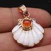 Charms Natural Stone Agates Hangdwange witte sint -jakobsschelp Golden vergulde druzy voor het maken van doe -het -zelf ketting oorrang sieraden accessoires