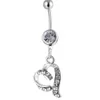 Navel Bell Button Rings D0146 Hart Belly Ring Clear Color Drop levering sieraden Body Dhgarden DHGL4