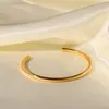 Blangle INS 18K in oro in oro in acciaio in acciaio liscio di base per donne Waterproof Daily usatura di gioielli di apertura