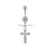 Navel Bell -knappringar D0022 Horse Belly Ring Sier Color Drop Leverans smycken Body Dhgarden DH1ZI