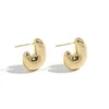 Hoop Earrings AENSOA Lovely Small Gold Color C Shape Metal French Fashion Trendy For Women Girls Punk Jewelry Gift
