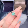 Clusterringen 925 Sterling Silver Natural Emerald Ring Women's Simple Design Gift For Mother Wedding Sieraden Luxe sieraden