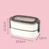 Servis upps￤ttningar av plast Bento Lunch Container Icke-breakable Easy Cleaning Box f￶r Sallad Baby Storage Gass