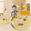 Diecast model Diy Car Race Magic Rail Track Sets Brain Game Flexible Curved Creëert voertuigen Speelgoed Plastic gekleurde Railroad For Child's Gifts 230222