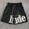 Designer mens shorts Rhude court été longueur au genou hip hop lâche lettre d'impression hommes surdimensionnés m2