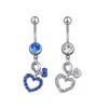 Navel Bell Button Rings D0118 2 Colors Clear Color Belly Ring Nice Heart Style With Piercing Body Jewlery Drop Delivery Jew Dhgarden Dhfer