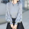 Women's Sweaters Spring Summer Lace Jacquard Patchwork Elegant Fashion Knitted Jumpers Women Long Sleeve Loose Casual All-match Pullover Sweaters 230223