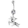 Navel Bell -knappringar D0022 Horse Belly Ring Sier Color Drop Leverans smycken Body Dhgarden DH1ZI