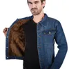 Herrenjacken Winterjacke Männer Schöne Jeans Warme Fleece Vintage Schlanke Mäntel Pelz Gefüttert Denim Männlich Plus Samt Verdicken