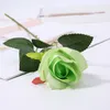 Simulación de rosa falsa, arreglo floral de una sola rosa, decoración para boda, Día de San Valentín, sala de estar