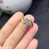 Pierścienie klastra KJjeaxcmy Fine Biżuteria 925 Srebrny Srebrny Inkrustowany Natural Blue Topaz Pierścień Pierścień Wspornikowy