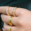 Band Rings 24k Gold-Plated/Silver Fashion Exquisite Crystal Ring for Women Luxury Women Wedding Luxury European Rock Punk Fashion Jewelry G230213