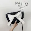 Evening Bags Trend Women's Canvas Crossbody Fashion Shoulder Female Sweet Bow Handbags Casual Cute Ladies Daily Mini Purse