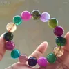 Strand Natural Tourmaline Quartz Crystal Beads Bercelet Reiki Bangle Drop 13mm