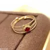 Clusterringe KJJEAXCMY Edlen Schmuck S925 Sterling Silber Eingelegte Natürliche Rubin Mädchen Exquisite Ring Unterstützung Test Chinesischen Stil Verkauf