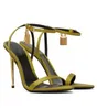 Fashion Brand 21 Styles TF Women Tom sandal high heels Velvet patent leather padlock pointy toe naked sandals pumps 35-42 With Box