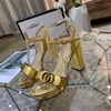 Classic High heeled sandals designer SHoes fashion 100% leather women Dance shoe sexy heels Suede Lady Metal Belt buckle Thick Heel Woman shoes Large size 34-42