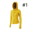Fashion Designer Jacket Outerwear with Hat for Women Yoga Top Define Sports Hoodies 20623