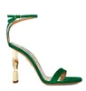 Perfekt varum￤rke Twist Sandals Shoes Women Strappy Design Golden Twisted Stiletto Heel Sexig Summer Pointed Toe Party Wedding Comfort Walking EU35-43