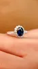 Bagues en grappe 3284 or massif 18 carats Nature 0.96ct bleu saphir pierres précieuses diamants pour femmes bijoux fins cadeaux