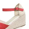 Sandali Espadrillas con zeppa da donna 2022 Sapato Feminino Vendita di canapa 6 cm Sandali aperti casual Sapatos Mulher Sandalias Mujer Elastico Z0224