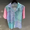 Męskie koszulki na strzępy ubrania uliczne impreza towarzyska Blusa Camisa Masculina Męska koszula Krótki rękaw 2023 Summer Hawaiian Shirt Chemical Męska koszula Z0224