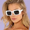 Солнцезащитные очки белые квадратные солнцезащитные очки роскошные винтажные бренды толстые оттенки 90 -х